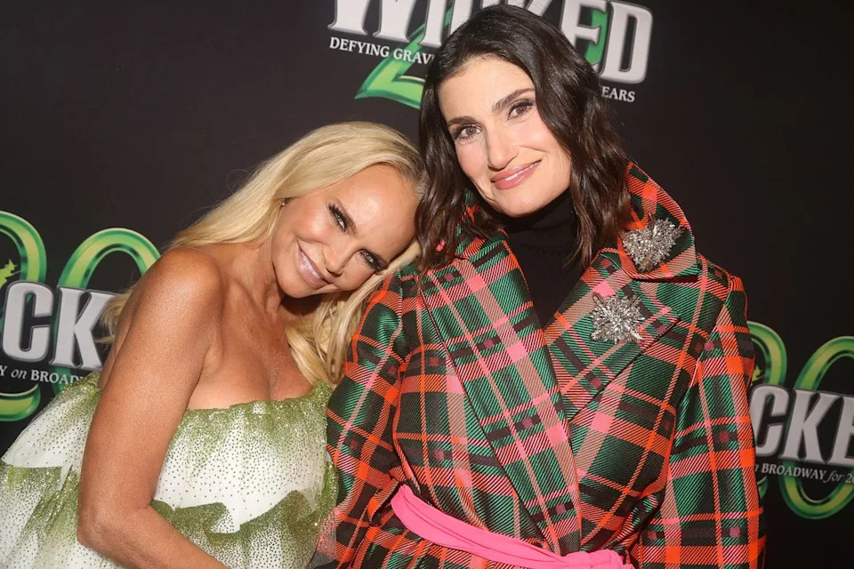 Bruce Glikas/FilmMagic Kristin Chenoweth and Idina Menzel at a 'Wicked' 20th anniversary celebration in 2023