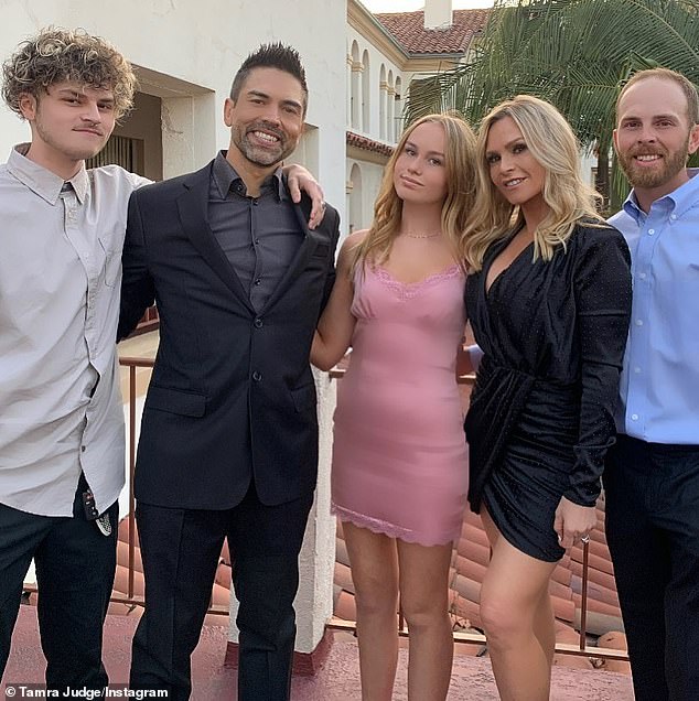 On the personal front, Judge has four children - Ryan (R, pictured in 2020), 39; Sidney, 27; Spencer (L), 24; and Sophia (M), 20 - from her past marriages to Darren Vieth and Simon Barney