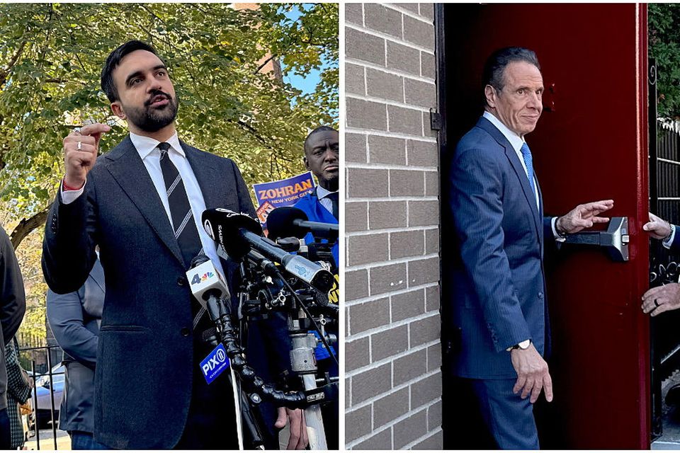Zohran Mamdani and Andrew Cuomo campaign in Manhattan and the Bronx on Sunday in New York City. Getty.