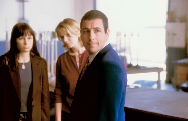 Punch-Drunk Love: Adam Sandler with Mary Lynn Rajskub and Emily Watson in Paul Thomas Anderson's 2002 film. Photograph: Bruce Birmelin/Columbia Pictures