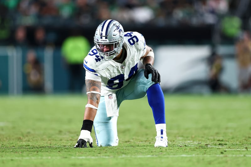 Marshawn Kneeland of the Dallas Cowboys during an NFL football game against the Philadelphia Eagles in September. Photograph: Kevin Sabitus/Getty Images