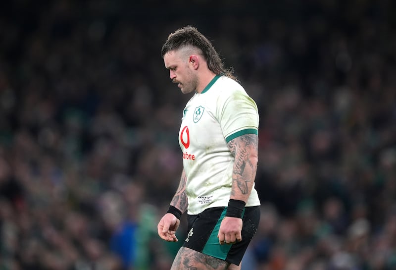 Ireland's Andrew Porter after receiving a yellow card. Photograph: Brian Lawless/PA