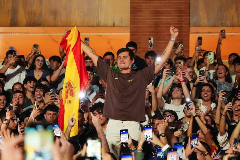Vito Quiles arrives at the Pablo Olavide University of Seville (UPO), October 23rd. Photograph: Francisco J Olmo/Europa Press/Getty 