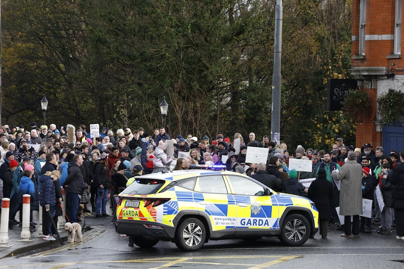 Chapelizod residents at the protest on Saturday. Photograph: Nick Bradshaw