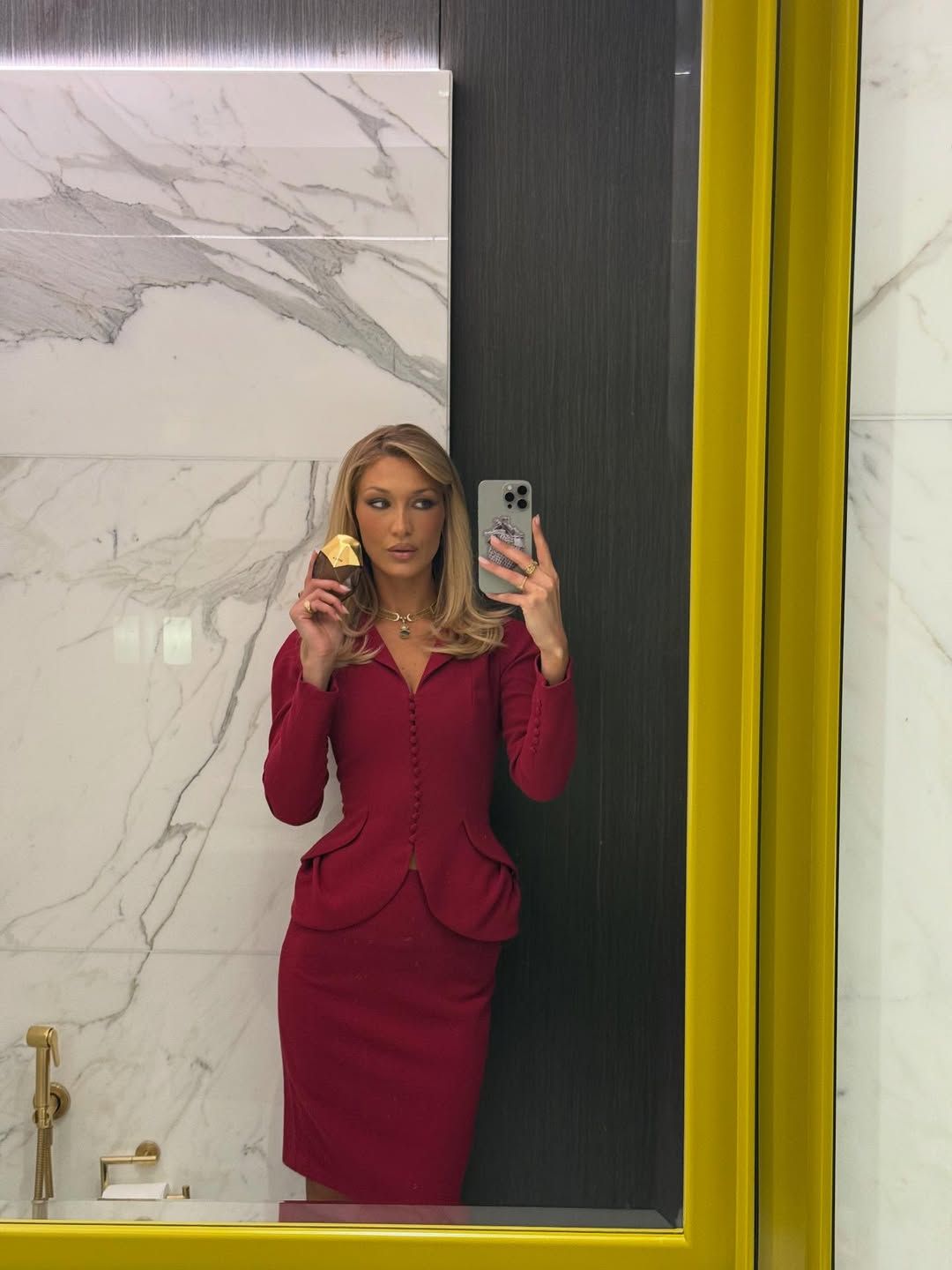 Bella Hadid Returns to Her Office Siren Roots