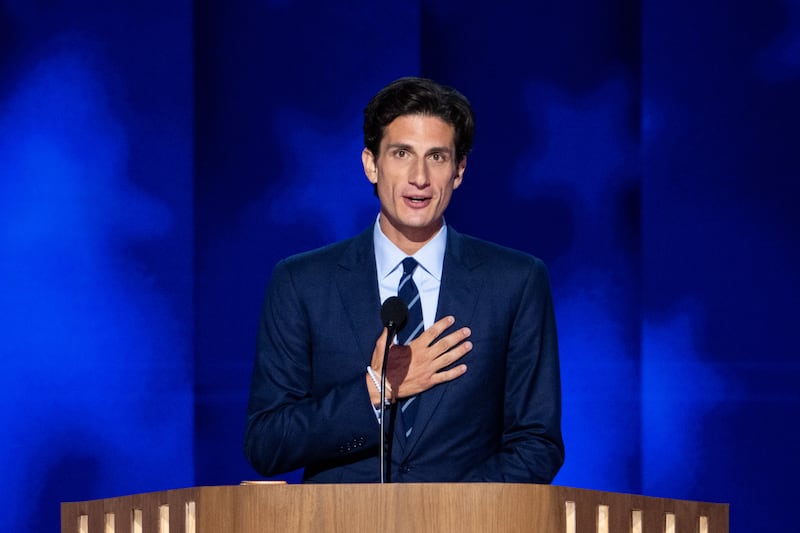 WASHINGTON - AUGUST 20: Jack Schlossberg, grandson of President John F. Kennedy, speaks during day two of the 2024 Democratic National Convention in Chicago on Tuesday, August 20, 2024. (Bill Clark/CQ-Roll Call, Inc via Getty Images)