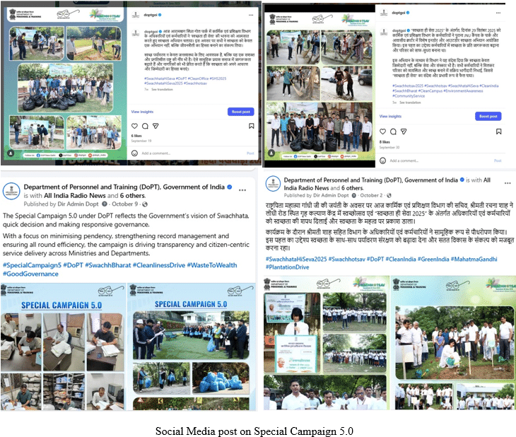 Department of Personnel & Training Reports Record Achievements in File