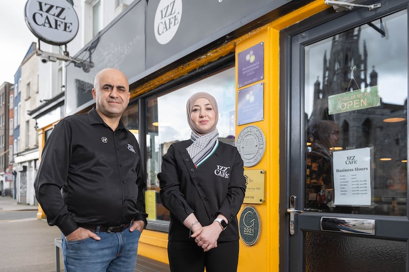 Izzedeen (Izz) Alkarajeh and Eman Aburabi, co-owners of Izz Café in Cork. Photograph: Joleen Cronin