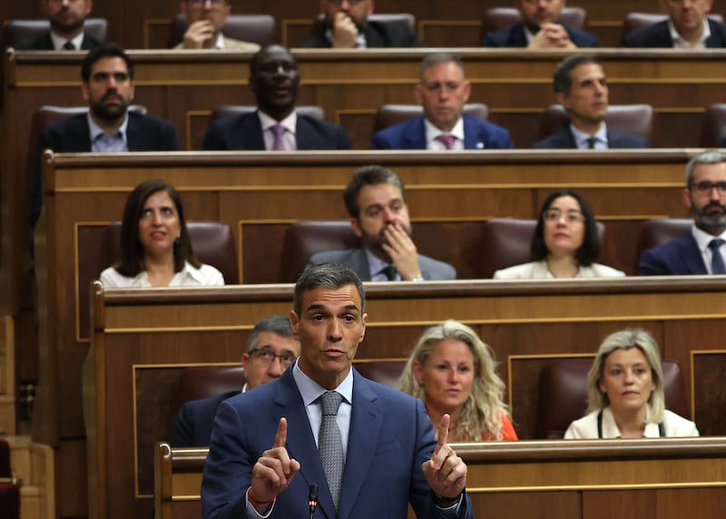 Spain's prime minister Pedro Sánchez, whose administration has done more than others to tackle the legacy of Franco. Photograph: Pierre-Philippe Marcou/AFP/Getty         