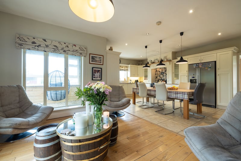 Living space off the kitchen