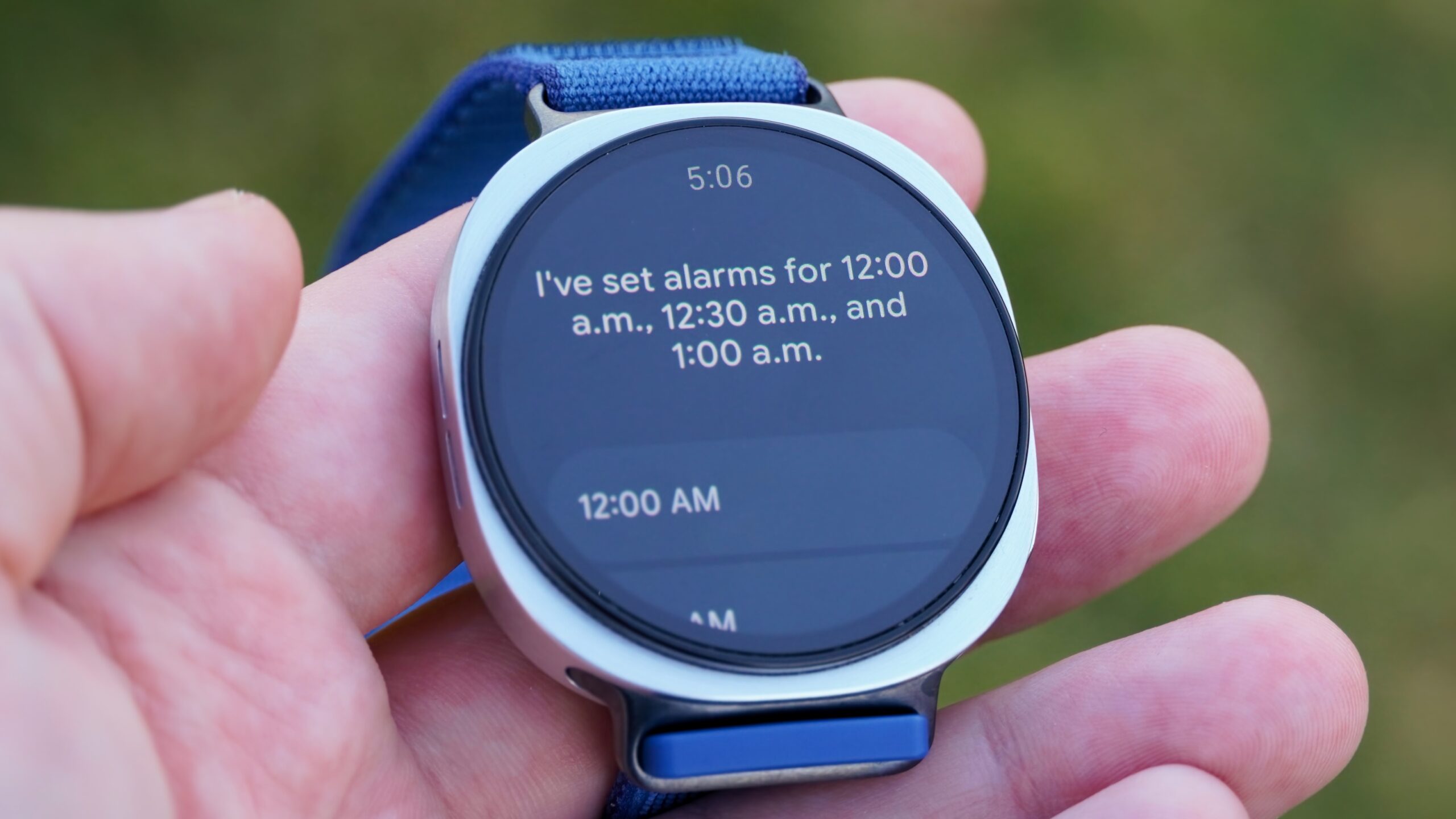 Gemini Galaxy Watch 8 Alarms 1 Setting alarms on the Samsung Galaxy Watch 8 with Gemini.