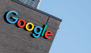 The Google logo and lettering can be seen on the facade of the company's Munich headquarters.