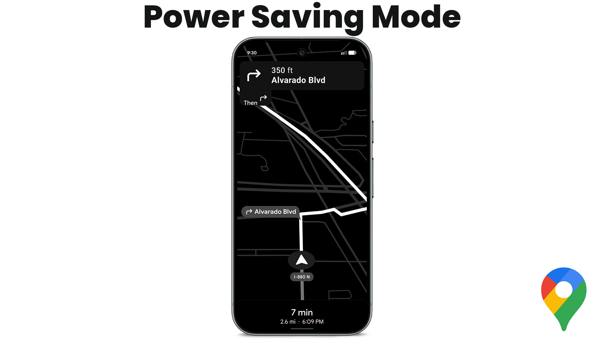 Google Maps Power Saving Mode