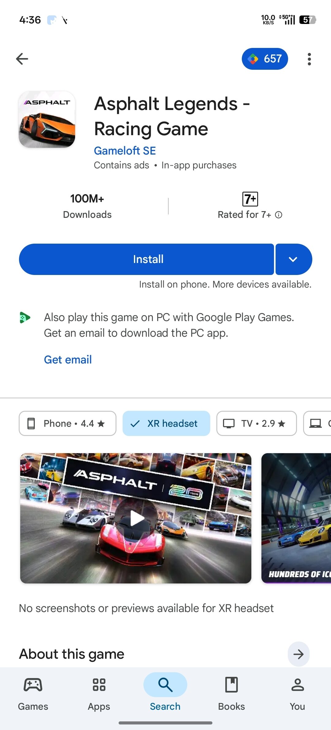 Google Play Store XR changes