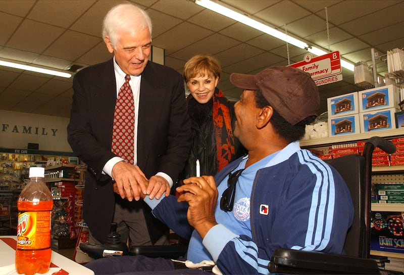 Democratic family: Nick Clooney, the actor's father, during his run for Congress. Photograph: Ken Stewart/Getty 