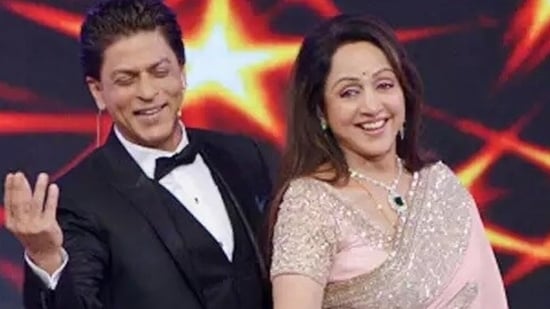 Shah Rukh Khan and Hema Malini 