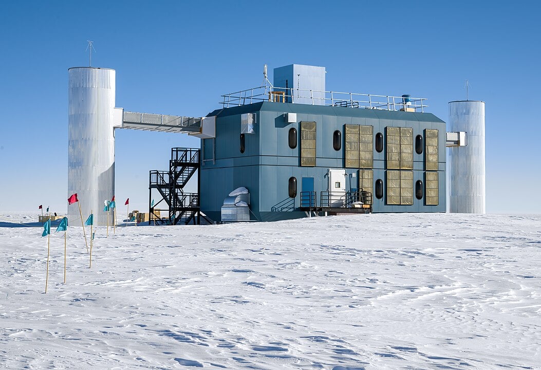 The IceCube building in Antartica. Credit - Cmichel67/Wikimedia Commons