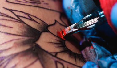 Process of making tattoo close-up