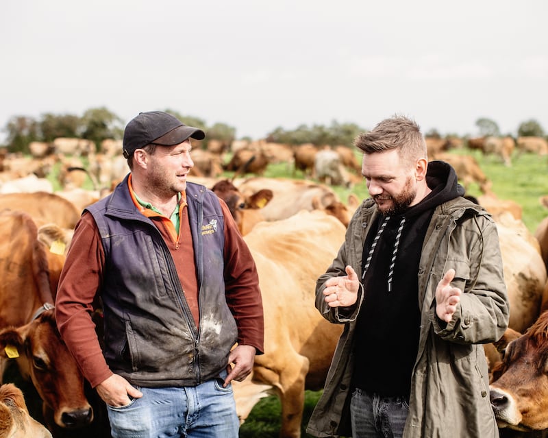 Ben Tyrrell and Niall Davidson at Woodtown Jersey in Athboy, Co Meath. Photograph: Al Higgins
