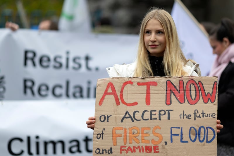 Varvara Vasylchenko, one of hundreds of people on the Dublin march. Photograph: Chris Maddaloni
