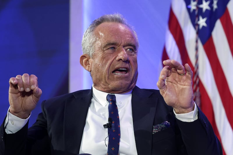 WASHINGTON, DC - NOVEMBER 12: U.S. Secretary of Health and Human Services Robert F. Kennedy Jr. speaks during a discussion at The Official MAHA Summit at Waldorf Astoria Hotel on November 12, 2025 in Washington, DC. Top Trump administration officials, executives and influencers gathered to discuss the “Make America Healthy Again” agenda at the summit.