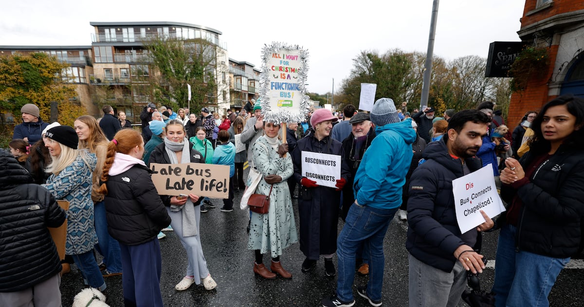 Protest over new BusConnects route in Chapelizod, Dublin – The Irish Times