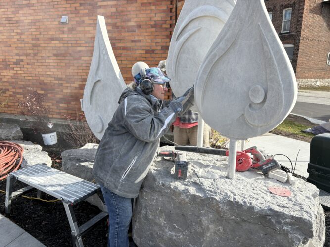 New limestone sculpture at Culligan Plaza | News, Sports, Jobs