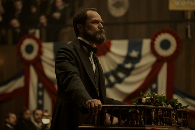 Death by Lightning. Michael Shannon as James Garfield in episode 101 of Death by Lightning. Cr. Larry Horricks/Netflix © 2025