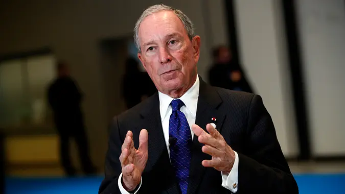 Photo by Christophe Ena/AP/REX/Shutterstock Special envoy to the United Nations for climate change Michael Bloomberg addresses the media at the One Planet Summit, in Boulogne-Billancourt, near Paris, France.