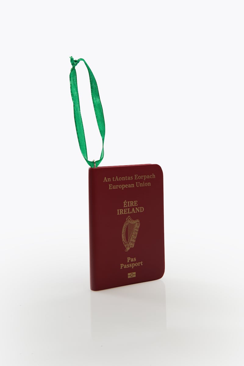 The Paddy Box Irish passport Christmas tree decoration. thepaddybox.com