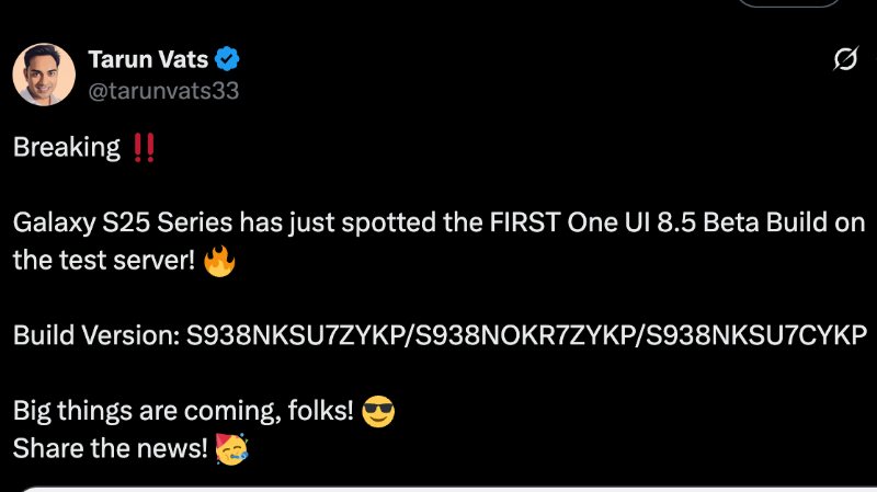 One UI 8 5 beta build One UI 8 5 beta build