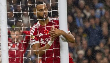 MANCHESTER, ENGLAND - Sunday, November 9, 2025: Liverpool's Cody Gakpo reacts to seeing his shot going wide during the FA Premier League match between Manchester City FC and Liverpool FC at the City of Manchester Stadium. (Photo by David Rawcliffe/Propaganda)
