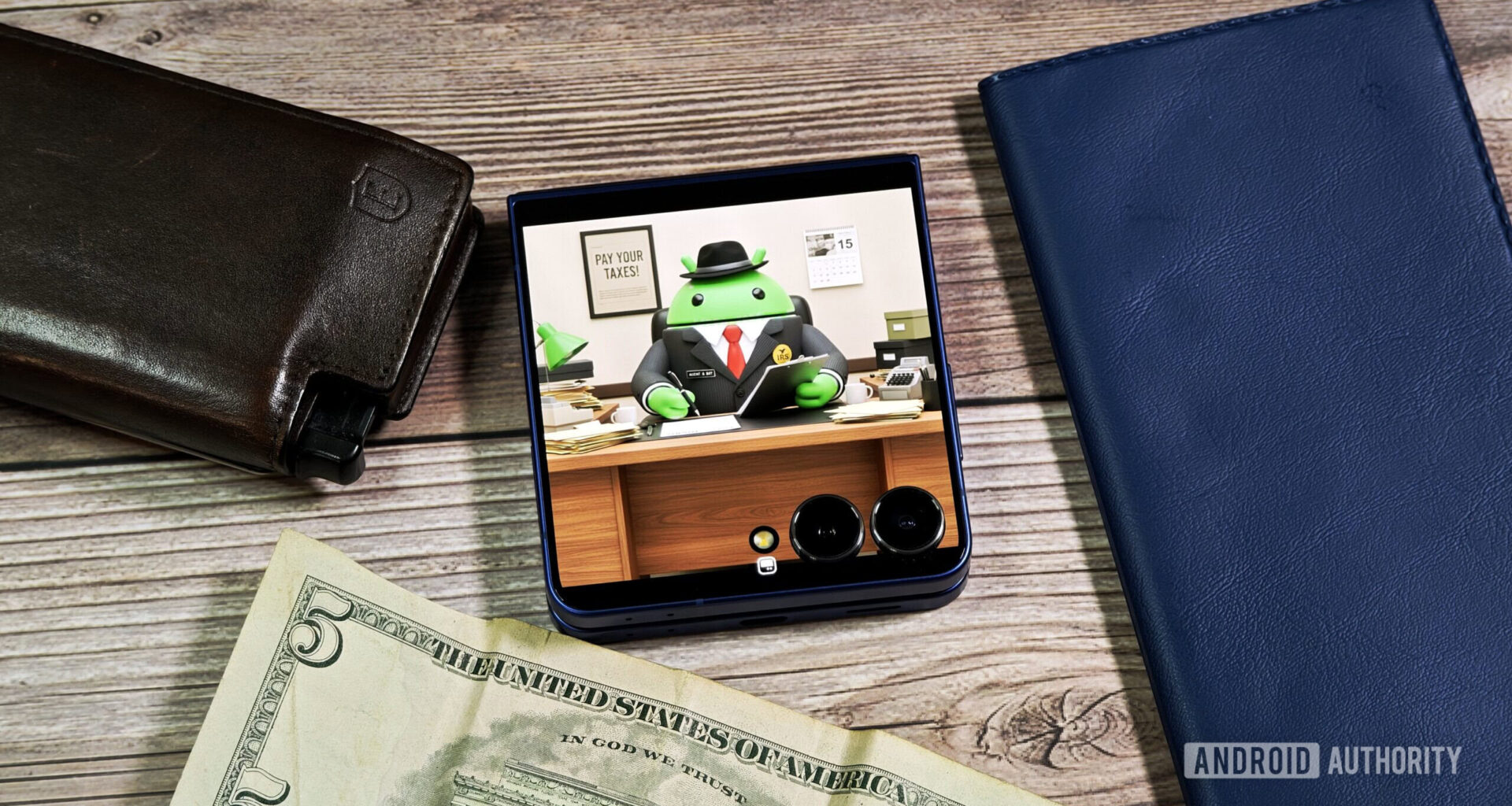 Photo of Android Bot dressed up as an IRS agent