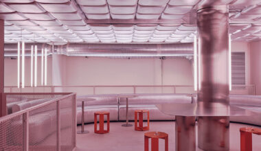 barcelona pasta spot 'relleno' gets metallic interiors by isern serra