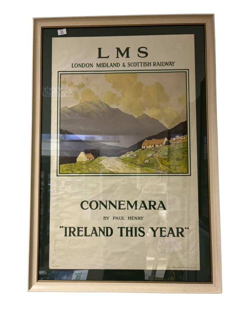 Connemara by Paul Henry, poster for London, Midland and Scottish Railway (€600-€1,200) at Mullen's auction of ‘railwayana’