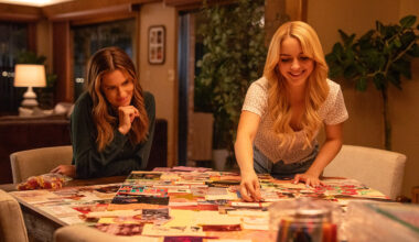 Allison Williams as Morgan and McKenna Grace as Clara in Regretting You from Paramount Pictures.