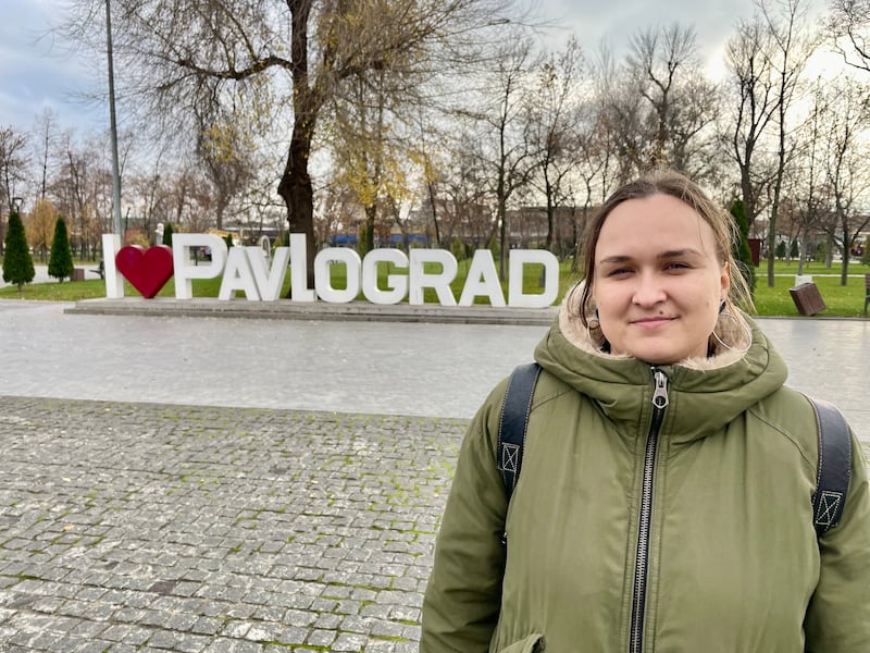 Journalist Tetiana Volkova, founder of the Step ('Steppe') news website in Pavlohrad, eastern Ukraine. Photograph: Daniel McLaughlin