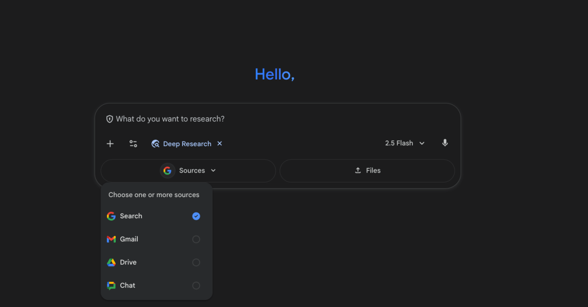 Google Gemini’s Deep Research can look into your emails, drive, and chats