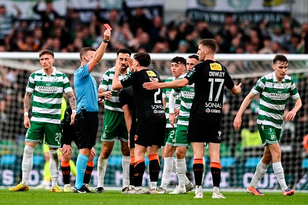 FAI Cup final: 10-man Cork City standing firm as Shamrock Rovers seek first double in 38 years