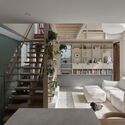 Tighty Whitey House / Maytree Studios - Interior Photography, Living Room, Wood, Lighting, Chair, Stairs