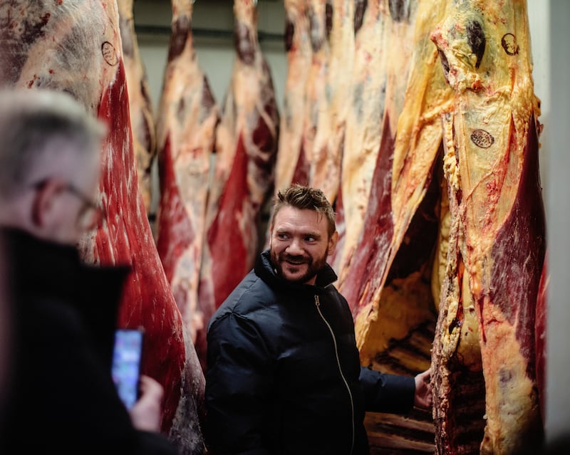 Niall Davidson with Woodtown Jersey beef. Photograph: Al Higgins