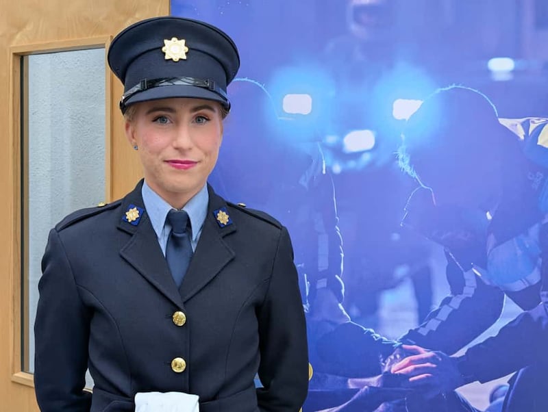 Garda Amy Ní Riada during graduation at Garda College, Templemore, on Friday. Photograph: Cillian Sherlock/PA Wire