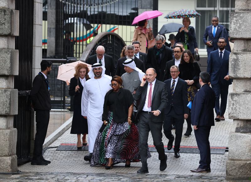 Members of the diplomatic community arrive for the inauguration of Catherine Connolly. Photograph: Bryan O’Brien
