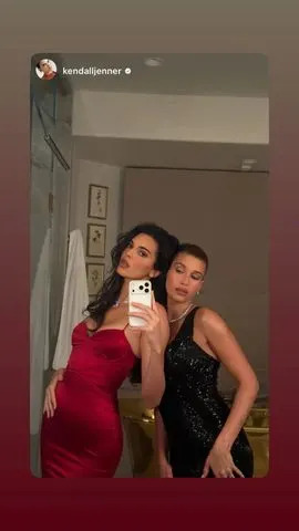 Instagram/Kendall Jenner Hailey Bieber with Kendall Jenner at Kris Jenner's 70th birthday party