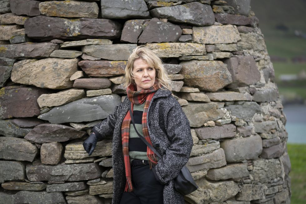 Ashley Jenson on the set of Shetland