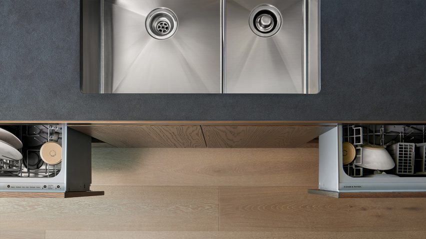 Top view of the benchtop with Fisher & Paykel appliances