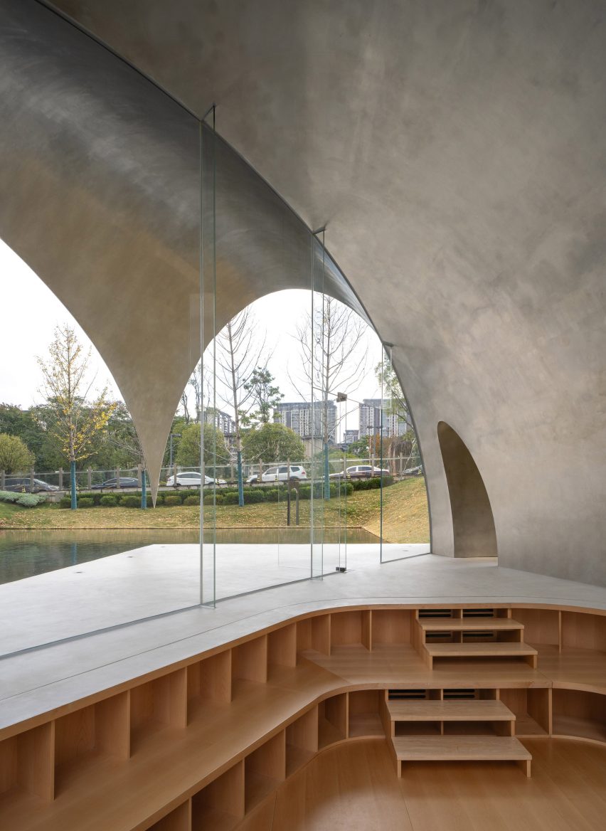 Concrete library in China by Atelier Xi