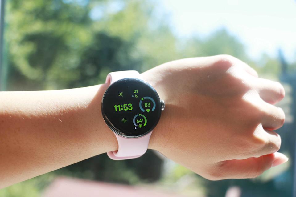 A photo of the Google Pixel Watch 3 on the author's wrist.