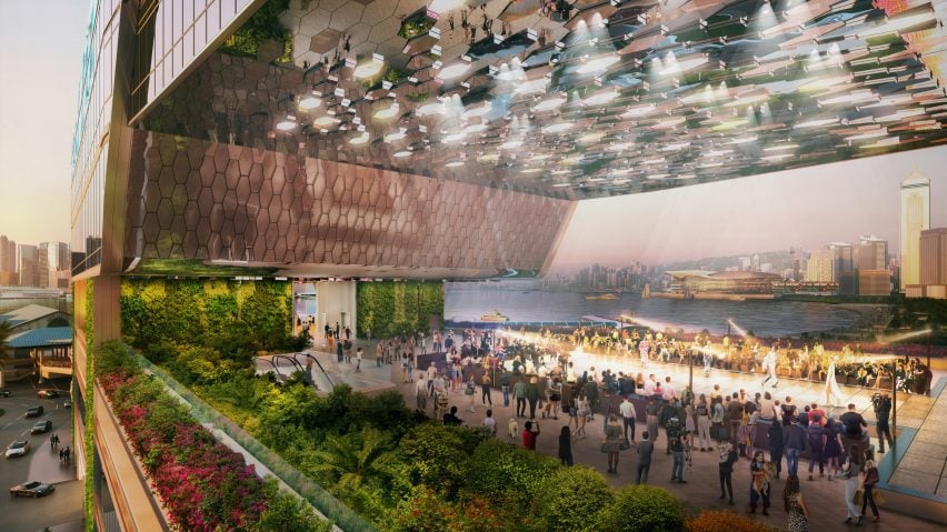 Render of terraces within new development by AL_A