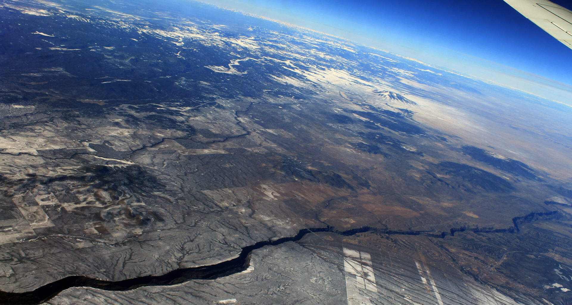 A crack in the Earth’s crust seen from the airplane